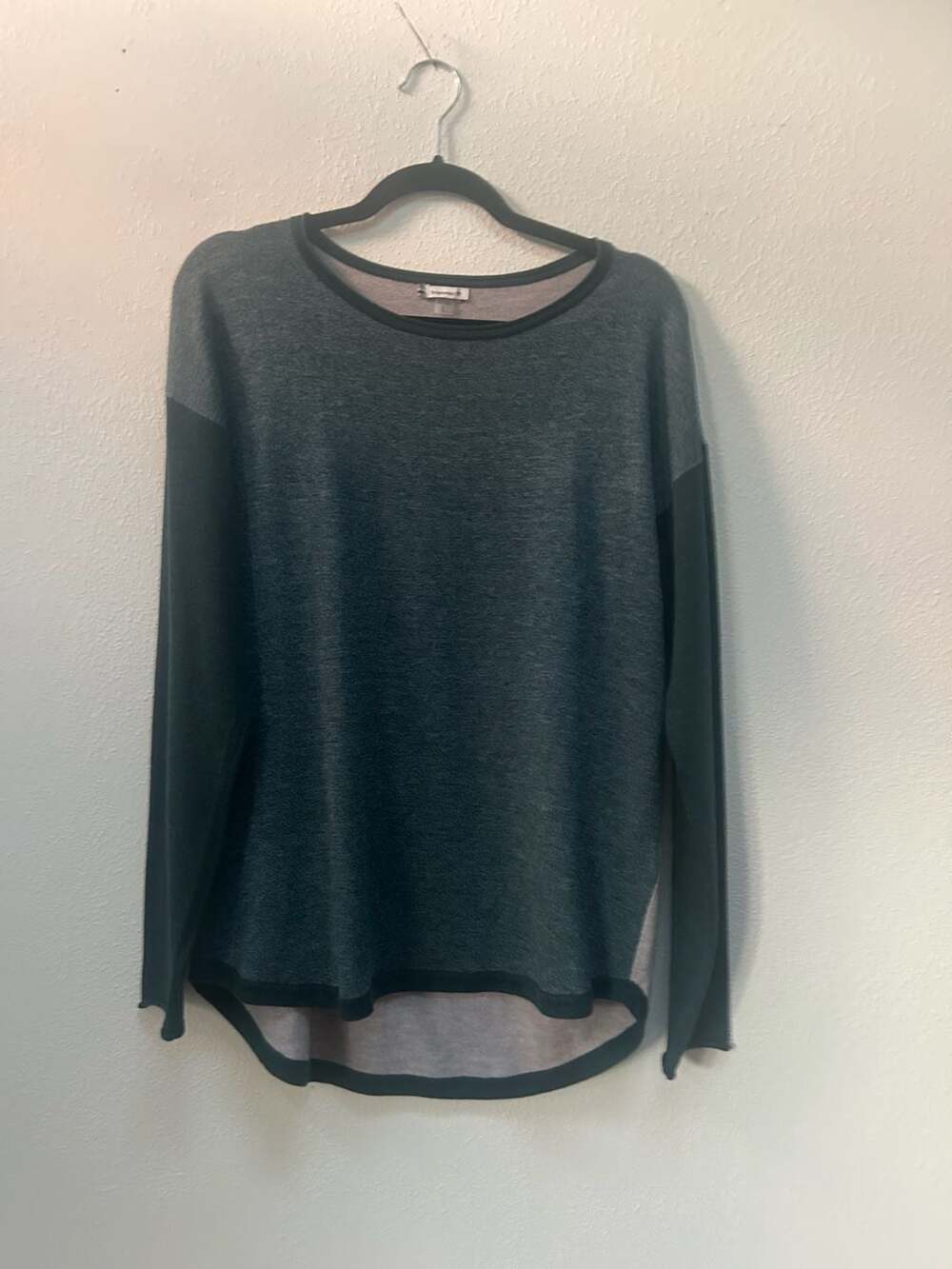 Smartwool Shadow Pine Colorblock Crew Sweater Size L Blue Gray